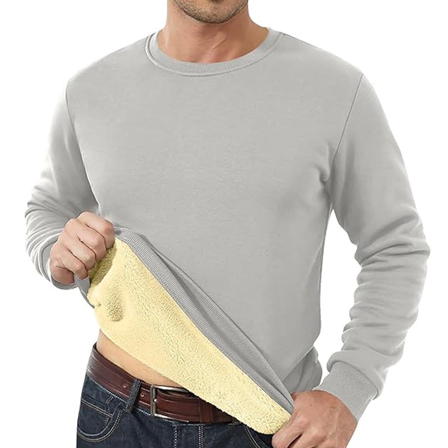 Men's Fleece Lined Padded Warm Keeping Loose Pullover Cashmere Hoodie Platonelstore