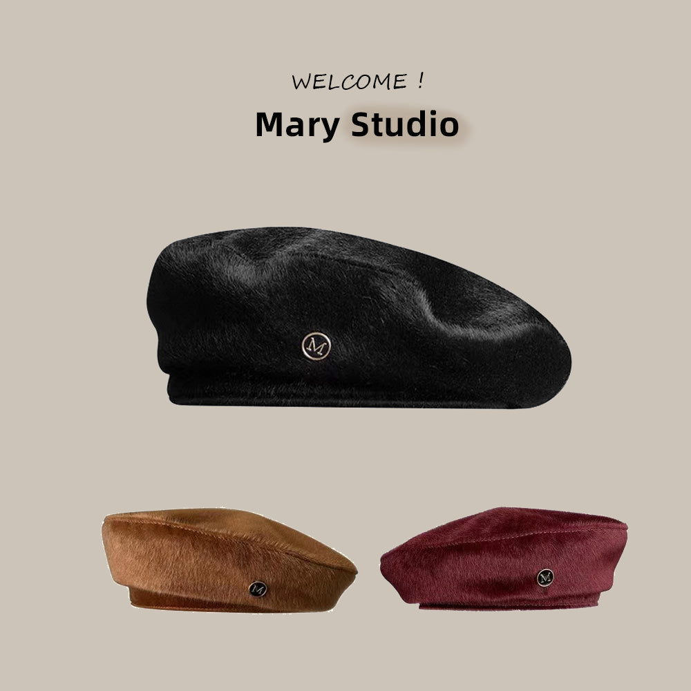 High Quality Wool Female Dark Series Fall Winter Fashion Beret Platonelstore