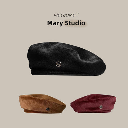 High Quality Wool Female Dark Series Fall Winter Fashion Beret Platonelstore