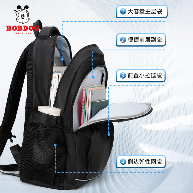 Bobdog Backpack Men's Travel Backpack Business Trip Computer Bag Male Junior High School Student College Students Bag Super Large Capacity Platonelstore