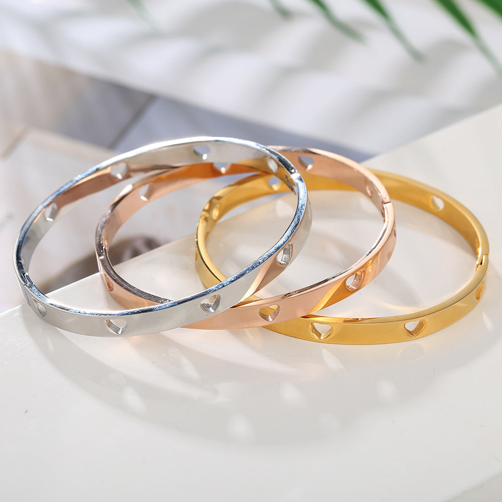 Heart Trendy Stainless Steel Simple Buckle Bracelet Platonelstore