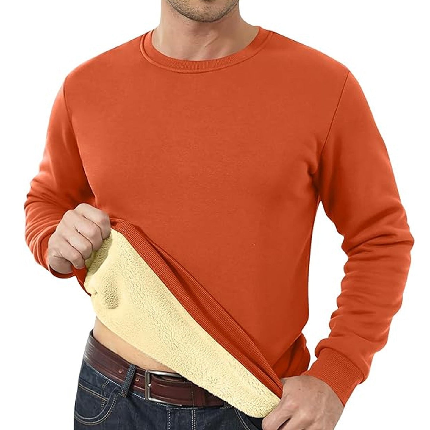 Men's Fleece Lined Padded Warm Keeping Loose Pullover Cashmere Hoodie Platonelstore