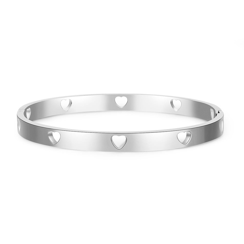 Heart Trendy Stainless Steel Simple Buckle Bracelet Platonelstore