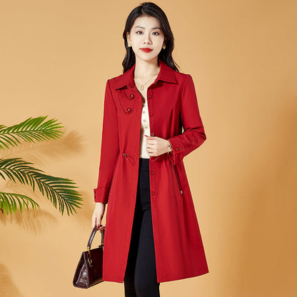 Hangzhou Italian Lady Western Style Mid-Length Trench Coat Outwear Platonelstore