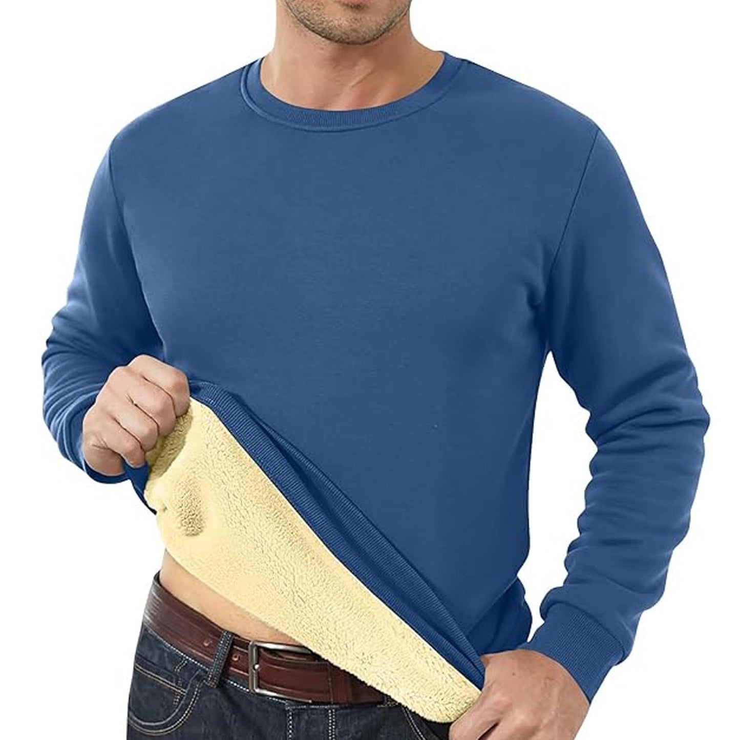 Men's Fleece Lined Padded Warm Keeping Loose Pullover Cashmere Hoodie Platonelstore