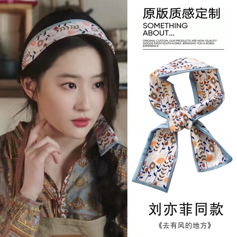 Girls' Vintage Bow Thin Narrow Polka Dot Winter Hair Band Platonelstore