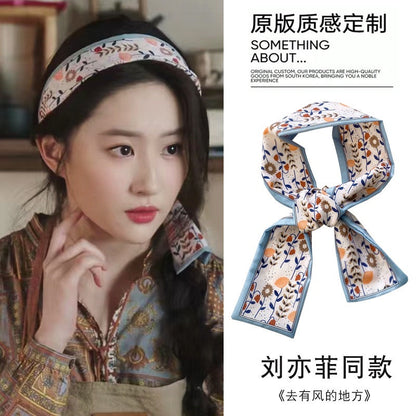 Girls' Vintage Bow Thin Narrow Polka Dot Winter Hair Band Platonelstore