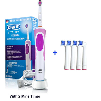 Electric Toothbrush 2D Rotary Vibration Clean Charging Tooth Brush Cross Action Bristle Oral Care 4 Gift Brush Heads Free Platonel