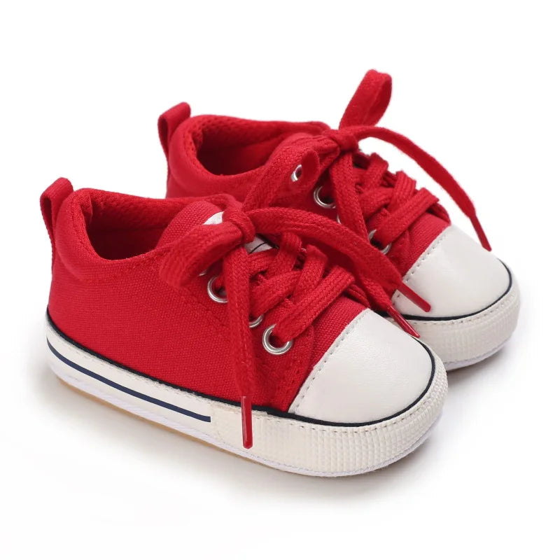 Meckior Baby Sneakers Baby Boys Girls Canvas Shoes Non-slip Rubber Sole Comfortable Soft Unisex Baby Basketball Shoes 0-18M Platonelstore