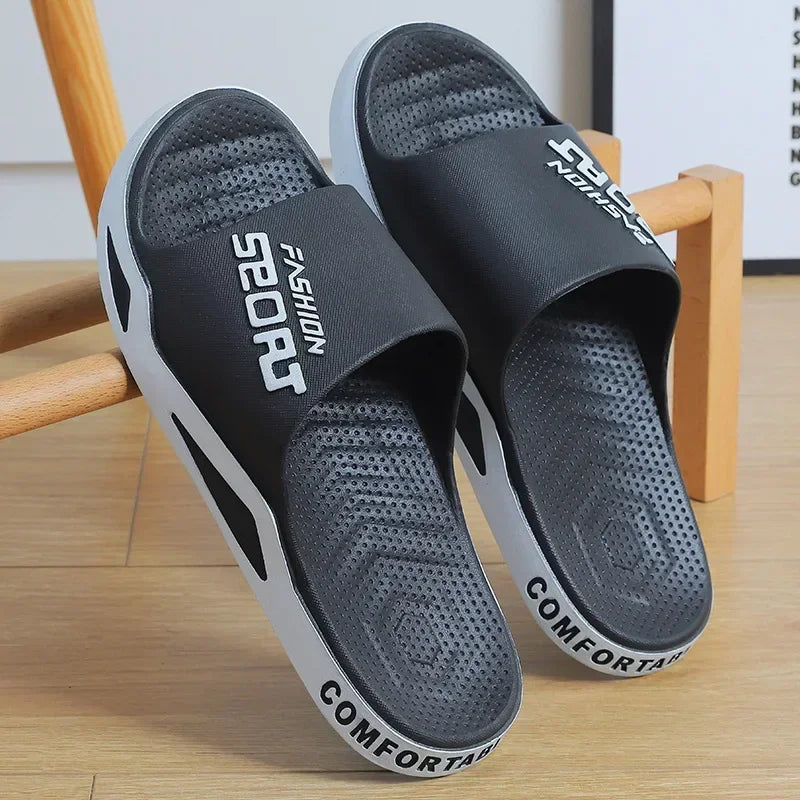 Men's Bathroom Non-slip Summer Fashion Flip-flops Women Couple Shoes Indoor Home Sandals Men's Slippers for Summer Outdoor Wear Platonelstore