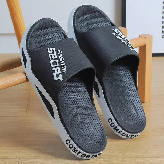 Men's Bathroom Non-slip Summer Fashion Flip-flops Women Couple Shoes Indoor Home Sandals Men's Slippers for Summer Outdoor Wear Platonelstore