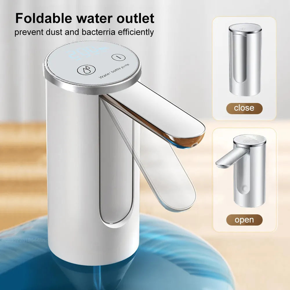 Electric Water Gallon Bottle Pump Automatic Water Dispenser Pump 19 Liters Foldable Desktop Water Bottle Pump H3 Rechargeable Platonel