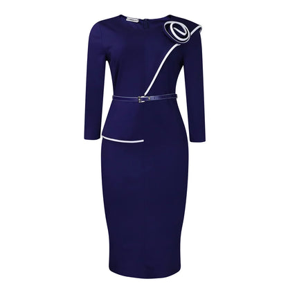 Elegant African Printed Wraparound Pencil Dress Women's Fashion Spring New Style D551 OL Skirt Bodycon Dress Elegant Manner Platonelstore