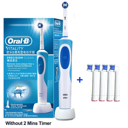 Electric Toothbrush 2D Rotary Vibration Clean Charging Tooth Brush Cross Action Bristle Oral Care 4 Gift Brush Heads Free Platonel