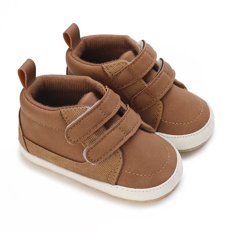 Newborn Baby Shoes Classic Leather Soft Soles Non Slip Toddler Walking Shoes for Boys and Girls 0-18M First Step Walking Shoes Platonelstore