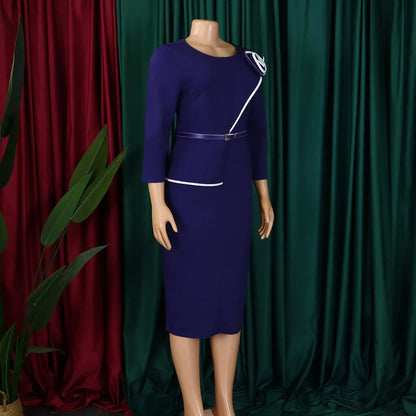 Elegant African Printed Wraparound Pencil Dress Women's Fashion Spring New Style D551 OL Skirt Bodycon Dress Elegant Manner Platonelstore