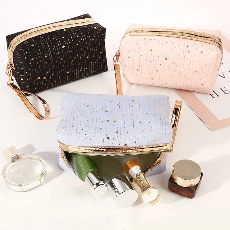 Women Paillette Stars Cosmetic Bag Make Up Pouch Travel Wash Toiletry Ladies Makeup Bag Lipstick Cosmetic Organizer Bags Platonelstore