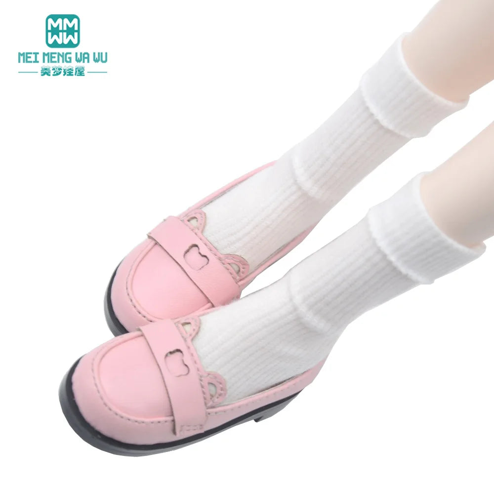 BJD Doll Leather Shoes 43-60cm 1/3 1/4 SD Doll Toy Ball Joint Doll Fashion Flat Shoes Pink Black Brown Doll Gift Platonelstore