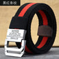 New Canvas Belt Man Belt Girl Teenager Double Ring Buckle Jeans with Military Student Cloth Belt Designer Belts pas taktyczny Platonelstore