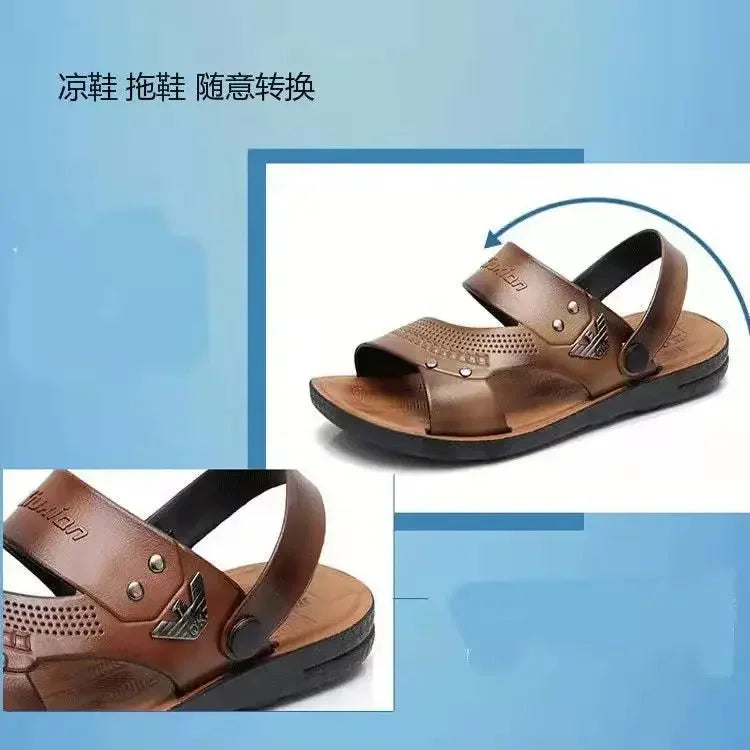 Mens Summer Sandals Outdoor Breathable Casual Sandalias  2025 Non Slip Beach Shoes Formal Office Walking Flats Platonelstore