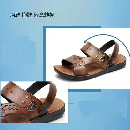 Mens Summer Sandals Outdoor Breathable Casual Sandalias  2025 Non Slip Beach Shoes Formal Office Walking Flats Platonelstore