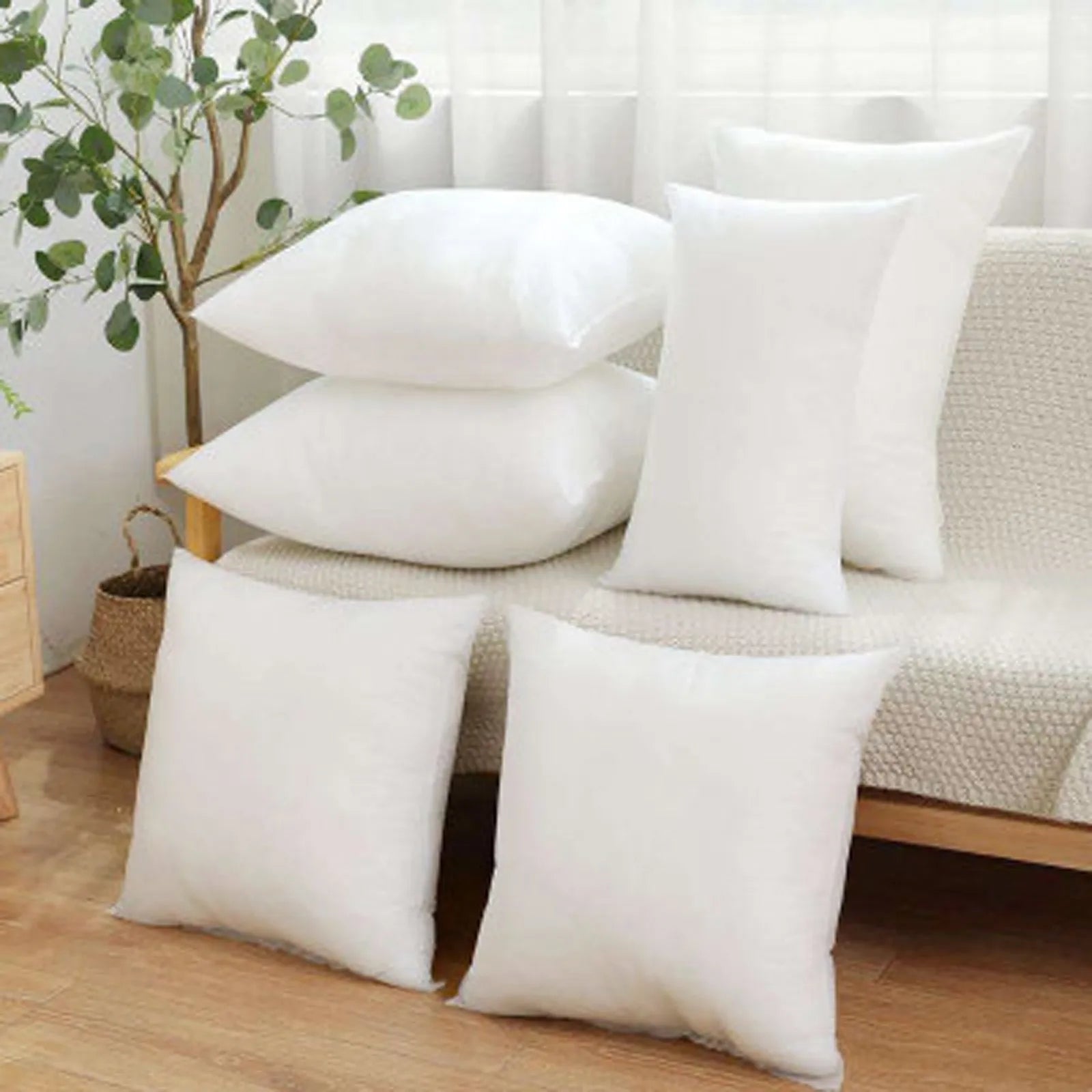 Home Hotel Pillow Inner Filling Cotton-padded White Headboard Cushion Core Non-woven With Woolen Cloth 35x35/40x40/50x50cm Platonelstore