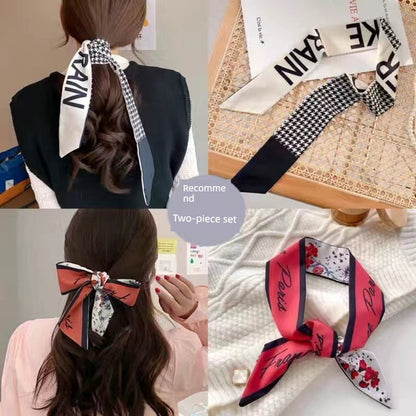 Girls' Vintage Bow Thin Narrow Polka Dot Winter Hair Band Platonelstore