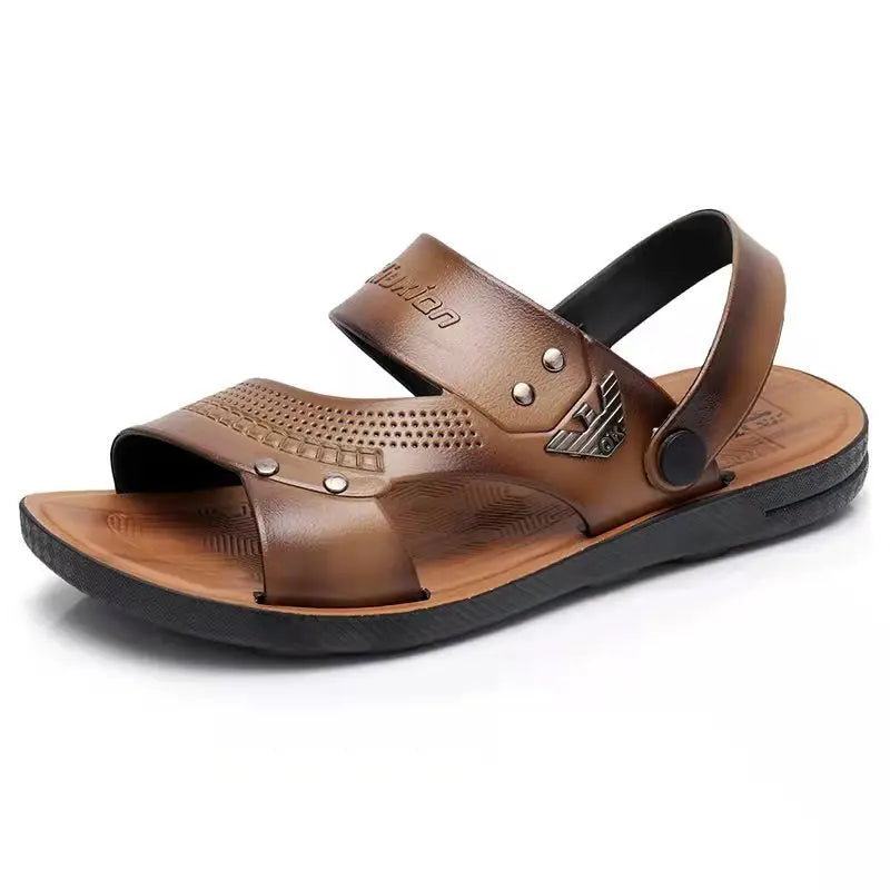 Mens Summer Sandals Outdoor Breathable Casual Sandalias  2025 Non Slip Beach Shoes Formal Office Walking Flats Platonelstore