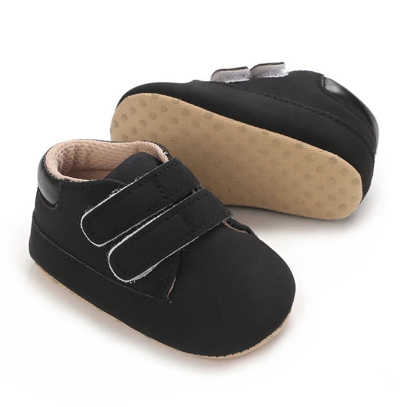 Newborn Baby Shoes Classic Leather Soft Soles Non Slip Toddler Walking Shoes for Boys and Girls 0-18M First Step Walking Shoes Platonelstore