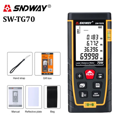 SNDWAY Laser Distance Meter 100M 80M 60M 40M Rangefinder Laser Tape Measure Trena Digital Range Finder Ruler Roulette Platonel