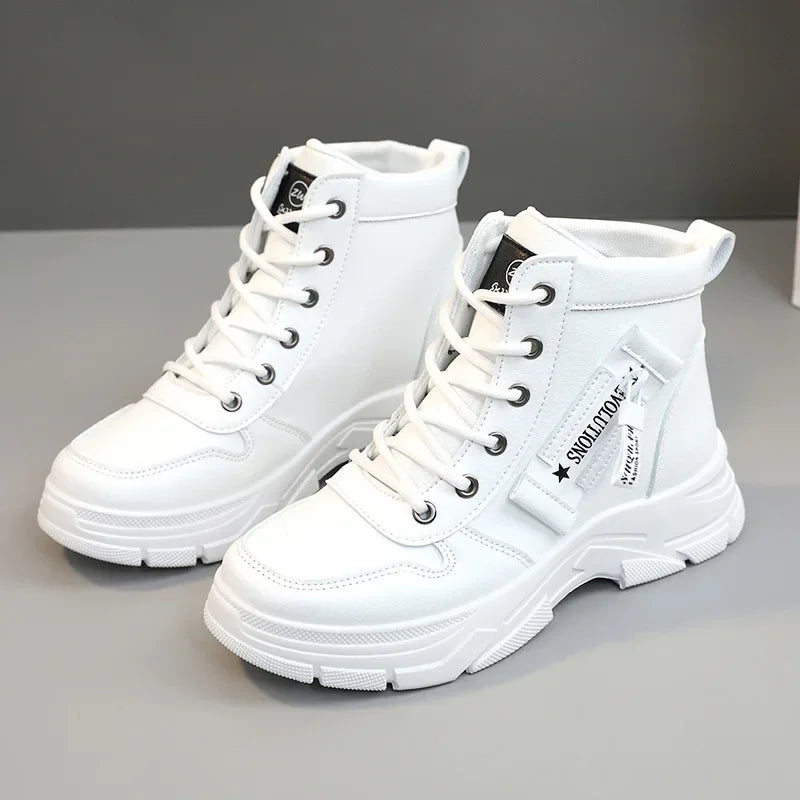 Women Boots 2024Winter Fashion Waterproof Height Increased Snow Boots Warm Plus High Top CottonShoes Platform Sports Ankle Boots Platonelstore