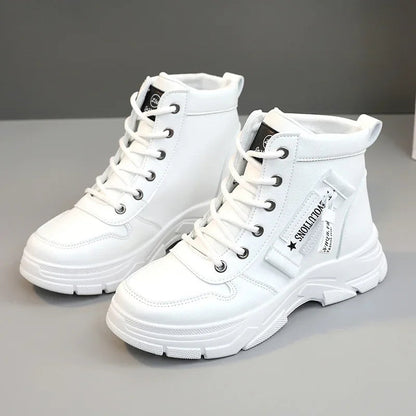 Women Boots 2024Winter Fashion Waterproof Height Increased Snow Boots Warm Plus High Top CottonShoes Platform Sports Ankle Boots Platonelstore