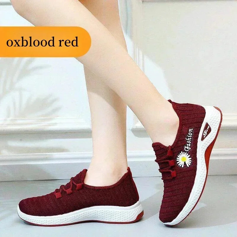 Women's Shoes Autumn New Style True Fly Weaving Old Beijing Cloth Shoes Little Daisy Women's Casual Sports Shoes Walking Shoes Platonelstore