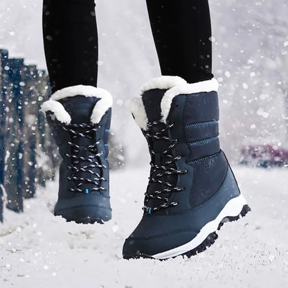 Women Boots Waterproof Heels Boots For Winter 2023 Tren Platform Ankle Boots Keep Warm Snow Shoes Plush Outdoor Short Boots Platonelstore