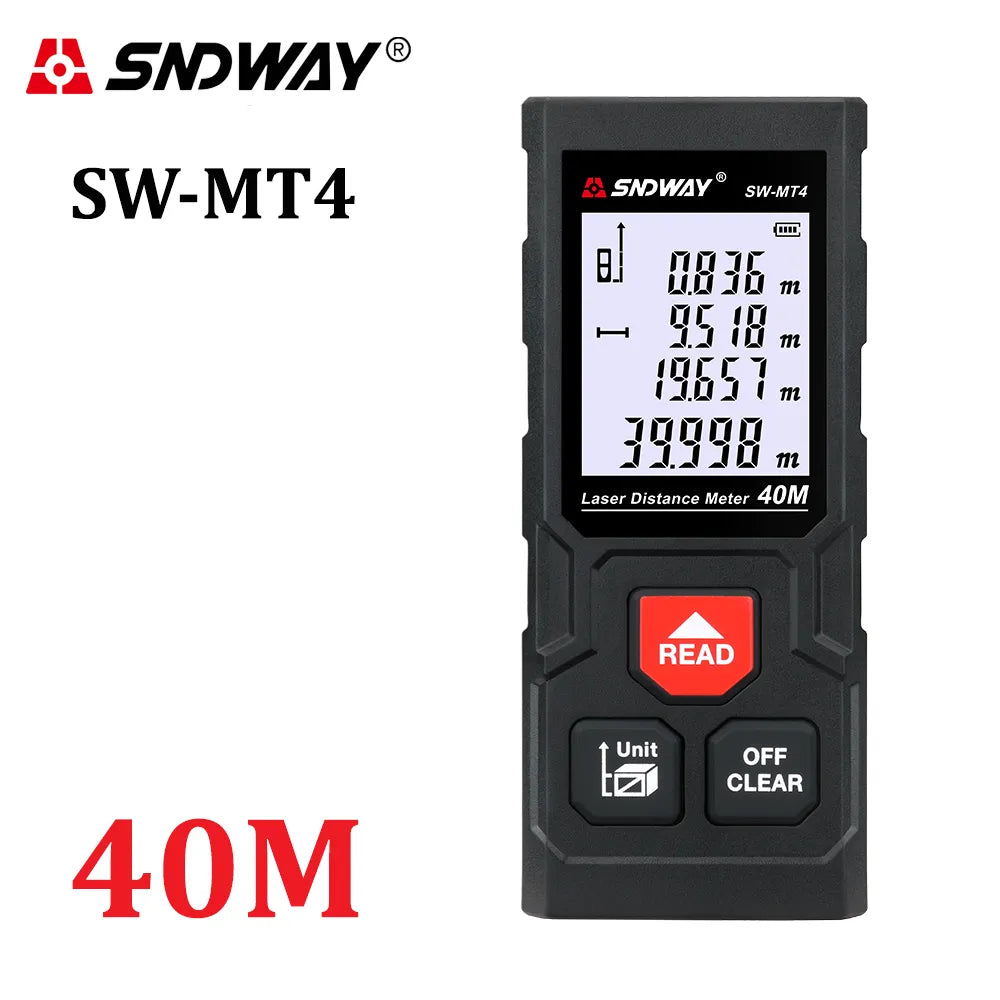 SNDWAY Laser Distance Meter 100M 80M 60M 40M Rangefinder Laser Tape Measure Trena Digital Range Finder Ruler Roulette Platonel