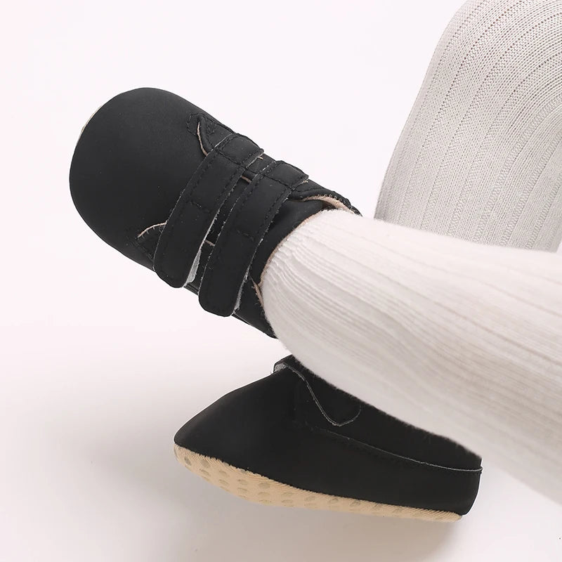 Newborn Baby Shoes Classic Leather Soft Soles Non Slip Toddler Walking Shoes for Boys and Girls 0-18M First Step Walking Shoes Platonelstore