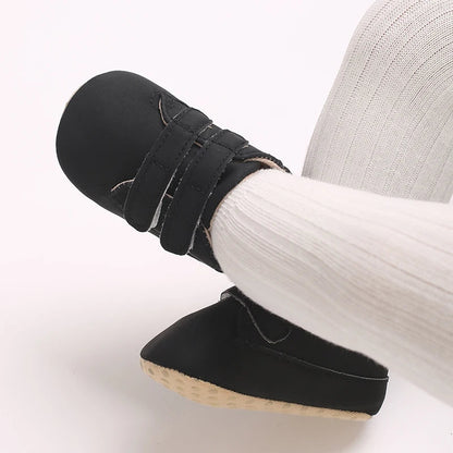 Newborn Baby Shoes Classic Leather Soft Soles Non Slip Toddler Walking Shoes for Boys and Girls 0-18M First Step Walking Shoes Platonelstore