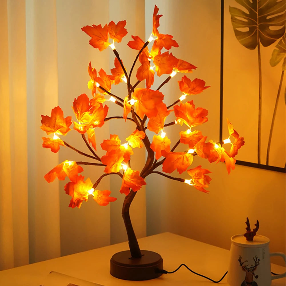 Fairy Light Spirit Tree Lamp Sparkly Tree Lamp Battery/USB Operated LED Mini Tree Warm Light Pearl Starry Night Light Platonel