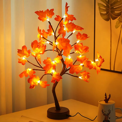 Fairy Light Spirit Tree Lamp Sparkly Tree Lamp Battery/USB Operated LED Mini Tree Warm Light Pearl Starry Night Light Platonel