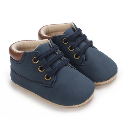Newborn Baby Shoes Classic Leather Soft Soles Non Slip Toddler Walking Shoes for Boys and Girls 0-18M First Step Walking Shoes Platonelstore