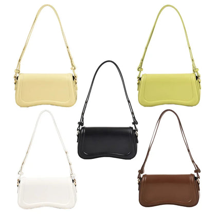 Women PU Shoulder Bag Versatile Leather Handbag Casual Trendy Crossbody Bag Flap Girl Satchel Purse Platonelstore