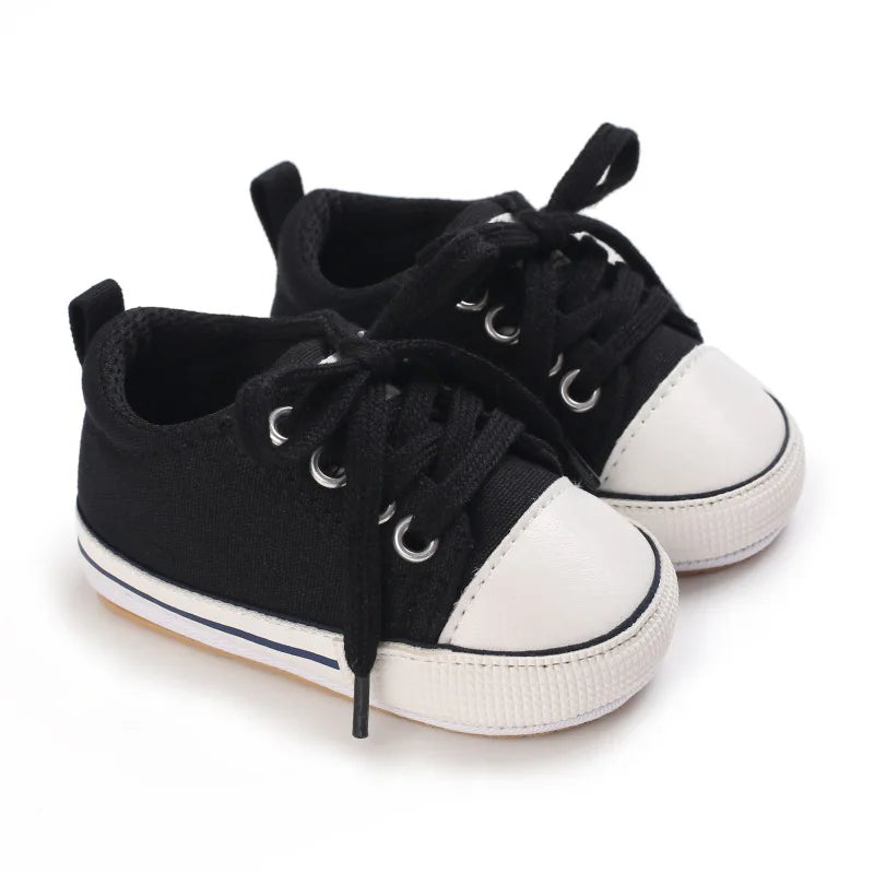 Meckior Baby Sneakers Baby Boys Girls Canvas Shoes Non-slip Rubber Sole Comfortable Soft Unisex Baby Basketball Shoes 0-18M Platonelstore