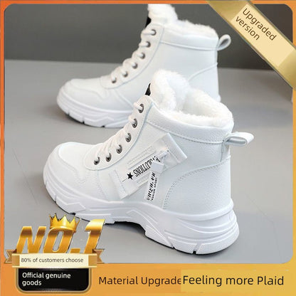 Smir 2024 New Sports Shoes Women's High-Top Winter Fleece-lined Thickening Thermal Cotton Shoes Platform Snow Boots Women Platonelstore