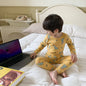 Children's Pajamas Set Autumn and Winter Long-sleeved Tops Cute Design Cartoon Pattern + Trousers Simple Style Home Clothes Platonelstore