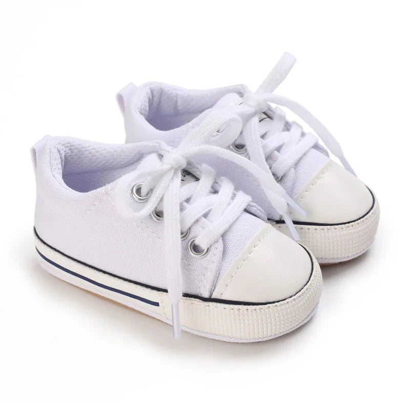 Meckior Baby Sneakers Baby Boys Girls Canvas Shoes Non-slip Rubber Sole Comfortable Soft Unisex Baby Basketball Shoes 0-18M Platonelstore