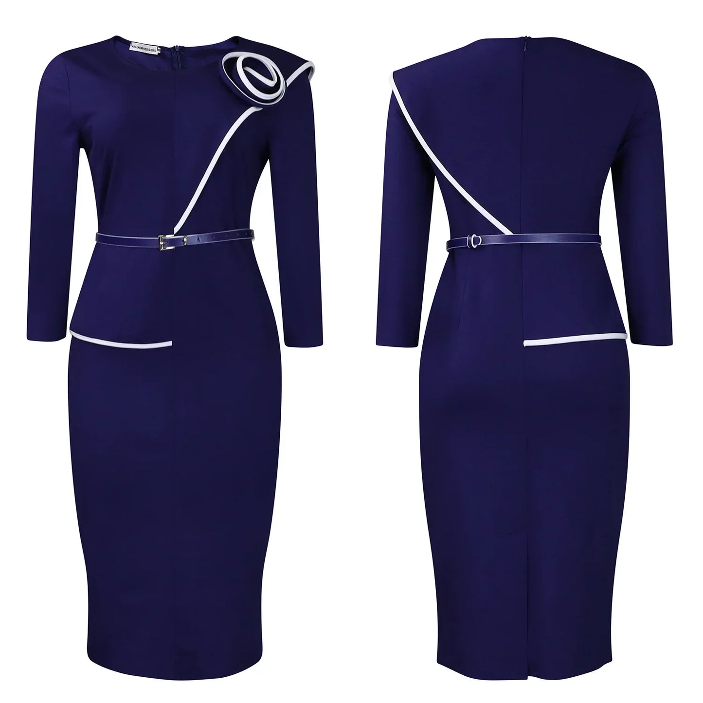 Elegant African Printed Wraparound Pencil Dress Women's Fashion Spring New Style D551 OL Skirt Bodycon Dress Elegant Manner Platonelstore