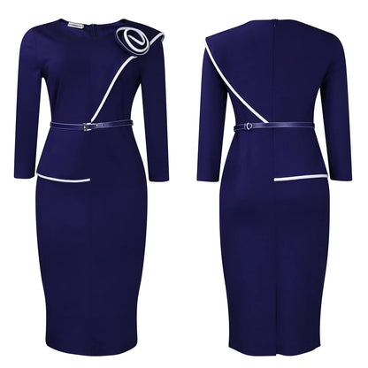 Elegant African Printed Wraparound Pencil Dress Women's Fashion Spring New Style D551 OL Skirt Bodycon Dress Elegant Manner Platonelstore