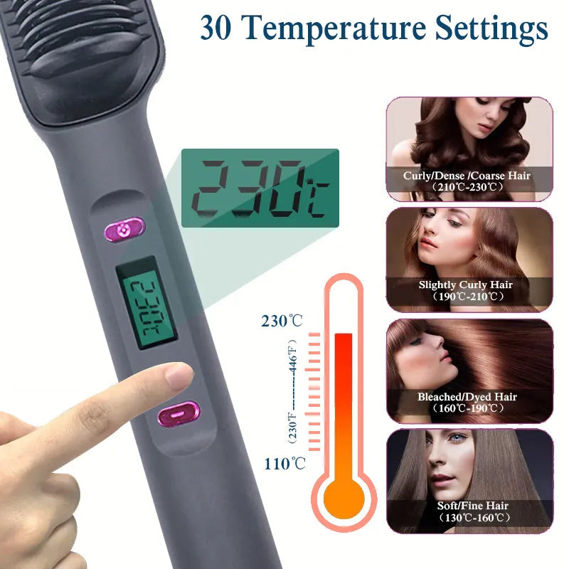 Electric Hot Comb Multifunctional Straight Hair Straightener Comb Anti-Scalding Styling Tool Straightening Brush. Platonel