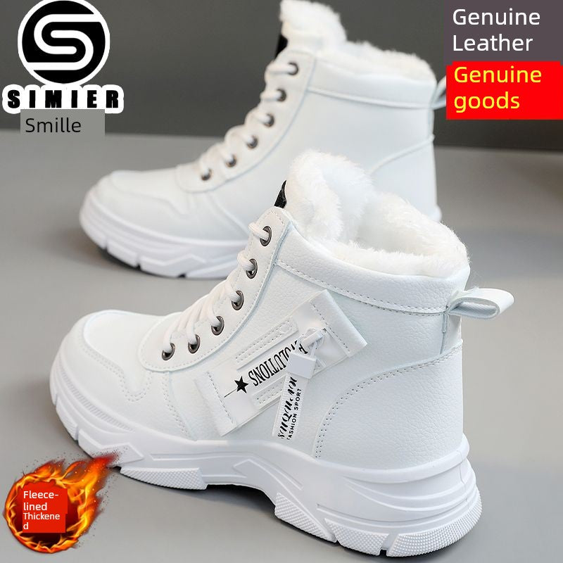 Smir 2024 New Sports Shoes Women's High-Top Winter Fleece-lined Thickening Thermal Cotton Shoes Platform Snow Boots Women Platonelstore