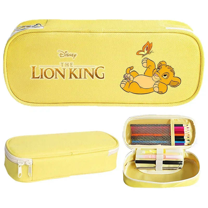 Mufasa Lion King Student Pencil Case Movie Cartoon Printed Pencil Bag Kids Go School Stationery Portable Storage Cute Anime Gift Platonelstore